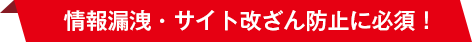 情報漏洩・サイト改ざん防止に必須！